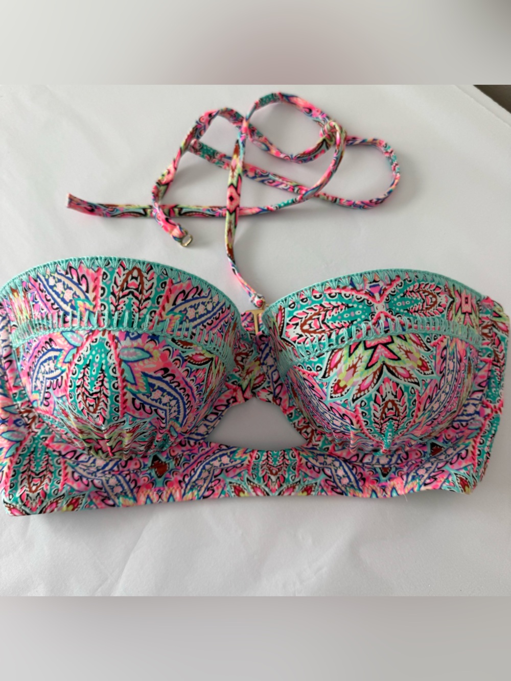 SHADE & SHORE Size 36C Colorful Underwire Bikini Swimsuit Top